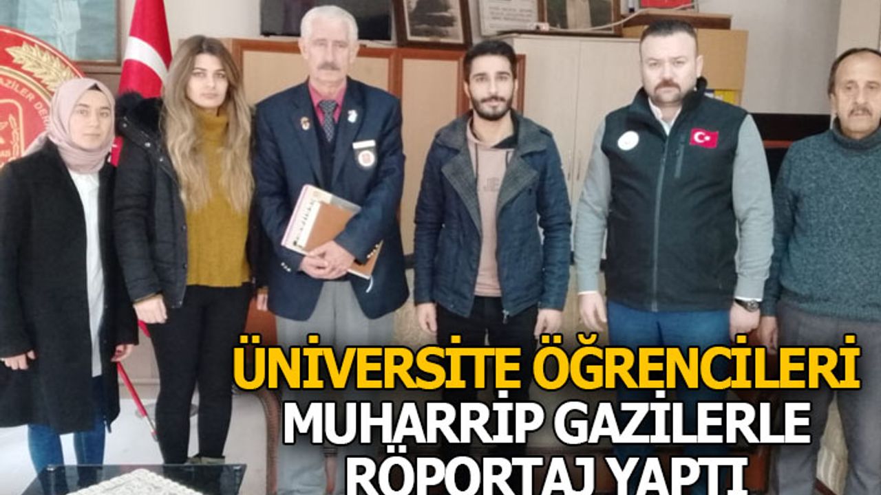 Üniversite öğrencileri Muharrip Gazilerle röportaj yaptı