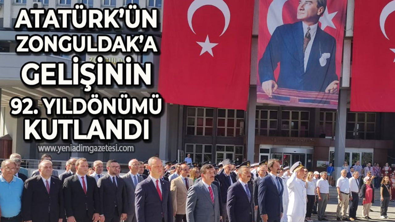 Atatürk'ün Zonguldak'a gelişinin 92. yıl dönümü kutlandı