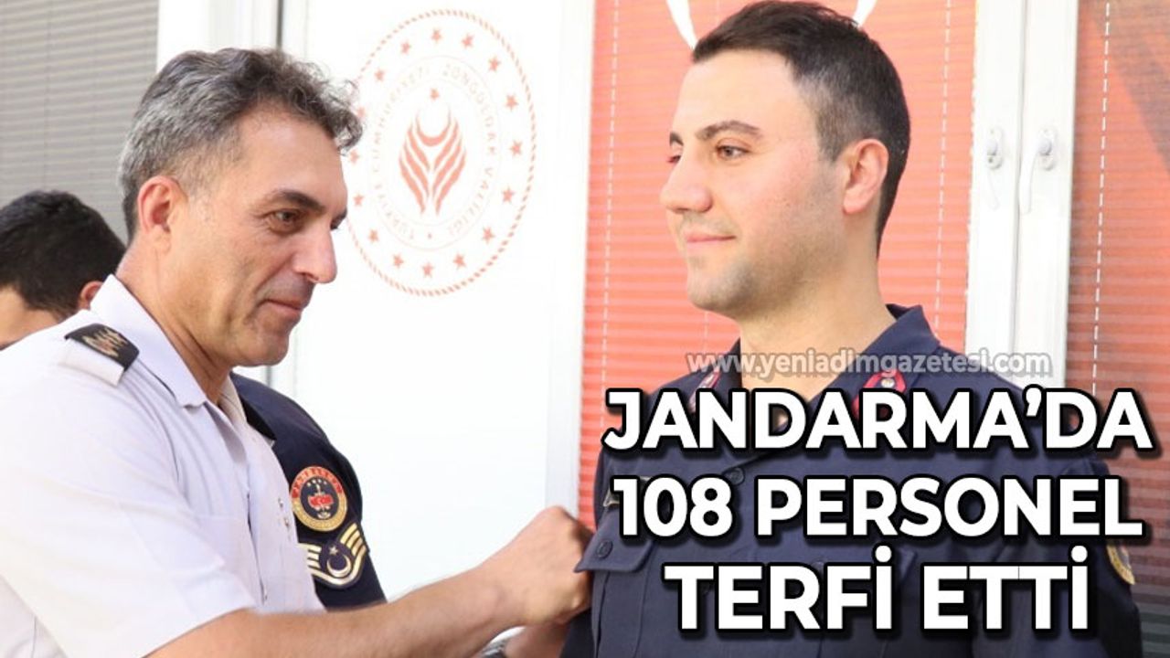 Zonguldak İl Jandarma Komutanlığı'nda 108 personel terfi etti