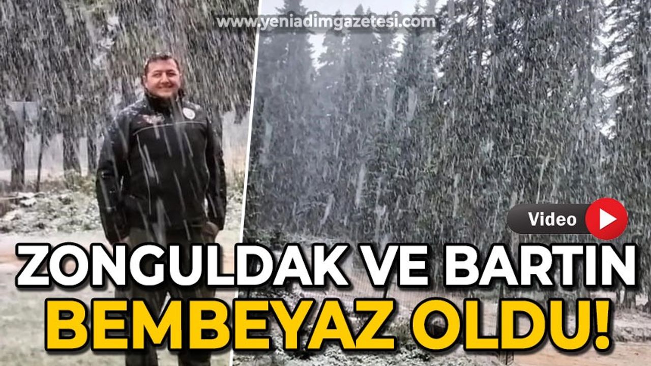 Zonguldak ve Bartın beyaza büründü: Mevsimin ilk karı yağdı!