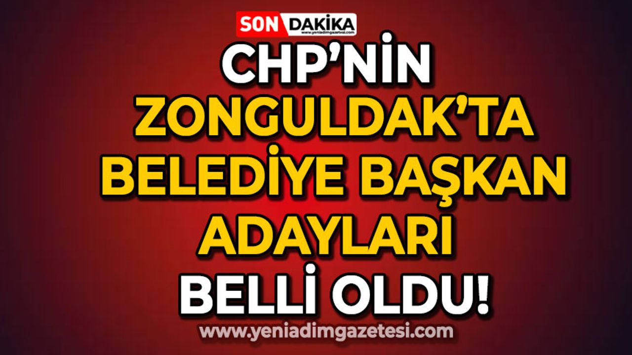 CHP'nin Zonguldak'ın ilçe ve beldelerindeki belediye başkan adayları belli oldu