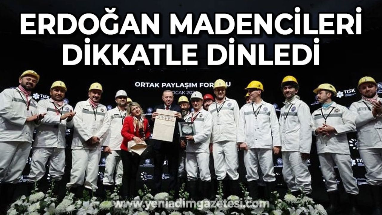 Cumhurbaşkanı Erdoğan Madenci Korosu'nu dikkatle dinledi