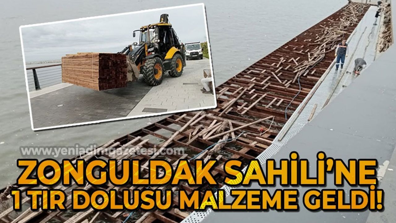 Zonguldak Sahili'ne 1 tır dolusu malzeme geldi