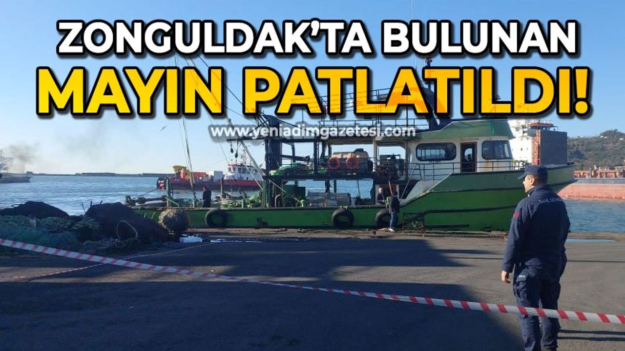 Zonguldak'ta bulunan deniz mayını patlatıldı