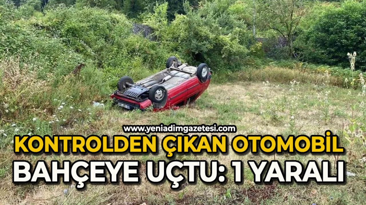 Kontrolden çıkan otomobil bahçeye uçtu: 1 yaralı