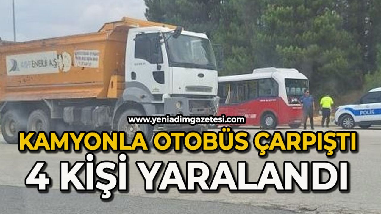 Kamyon ile minibüs çarpıştı 4 kişi yaralandı