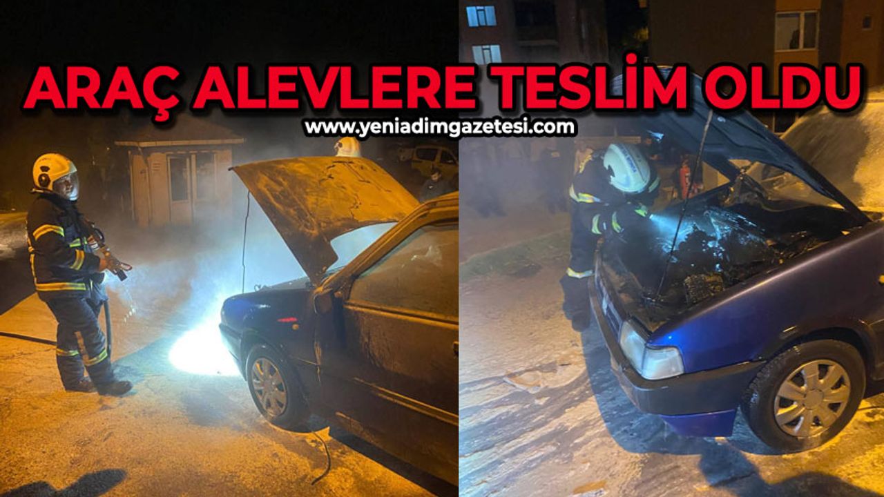 Araç alevlere teslim oldu