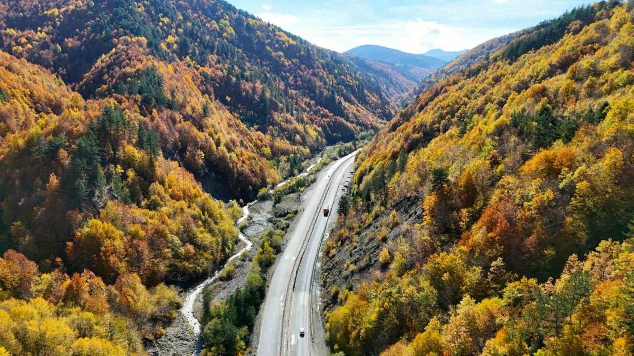 Sonbaharla ormanların mest eden buluşması