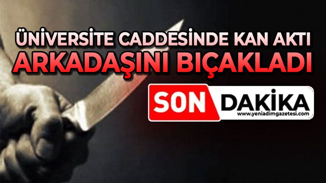 Üniversite caddesinde kan aktı: Arkadaşını bıçakladı