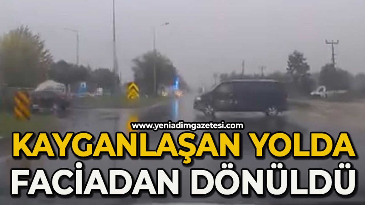 Yağışlı havada kaza ucuz atlatıldı