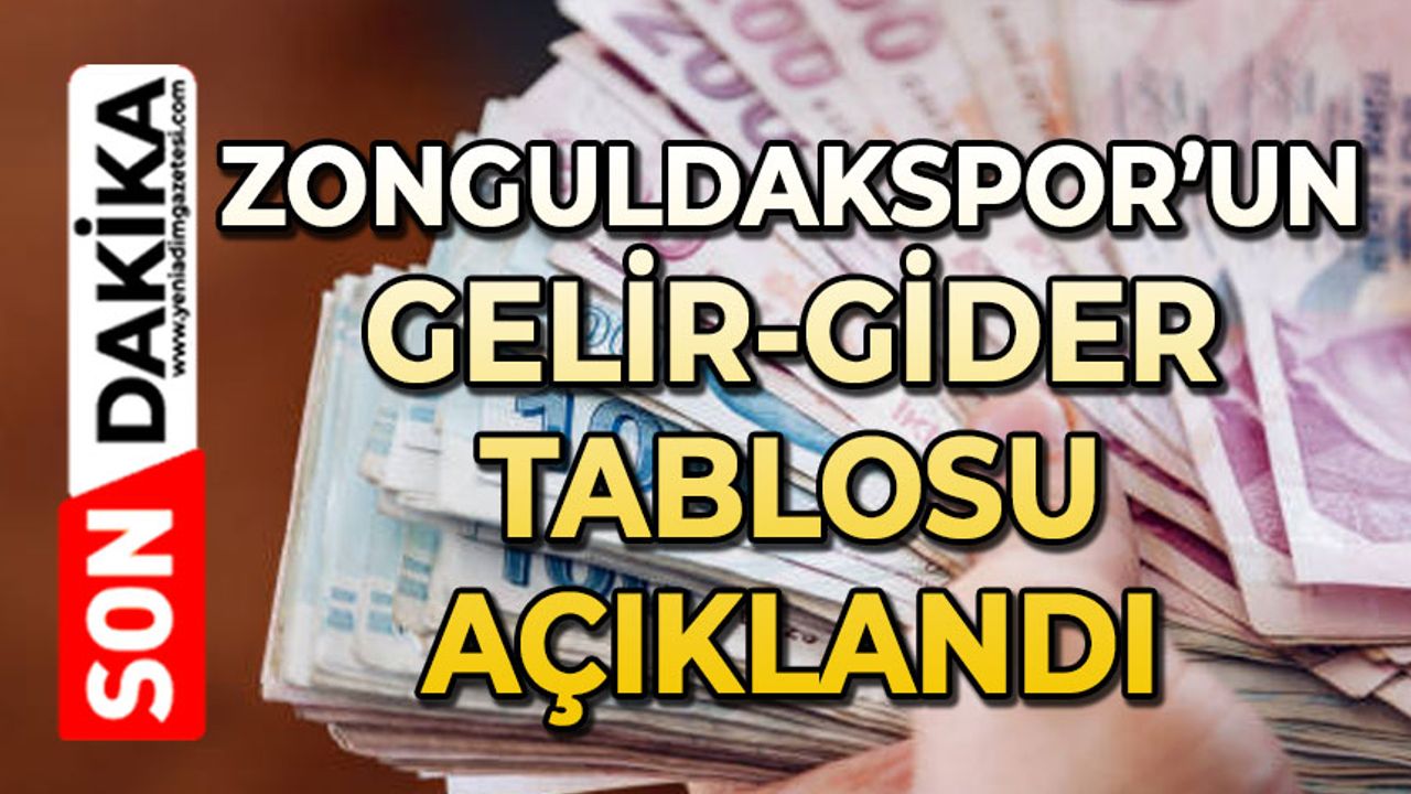 Zonguldakspor’un gelir gider tablosu açıklandı