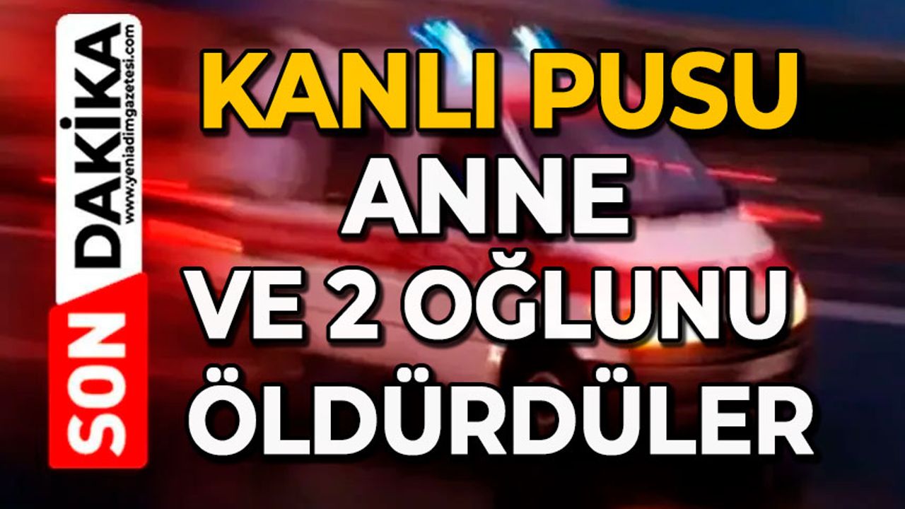 Kanlı pusu: Anne ve 2 oğlunu öldürdüler