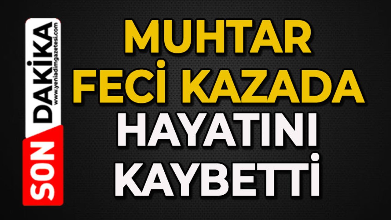 Muhtar feci kazada can verdi