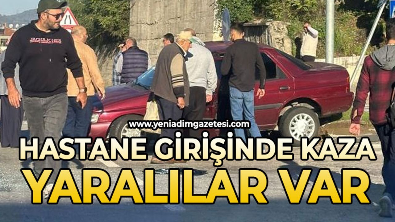 Hastane girişinde korkunç kaza: Yaralılar var