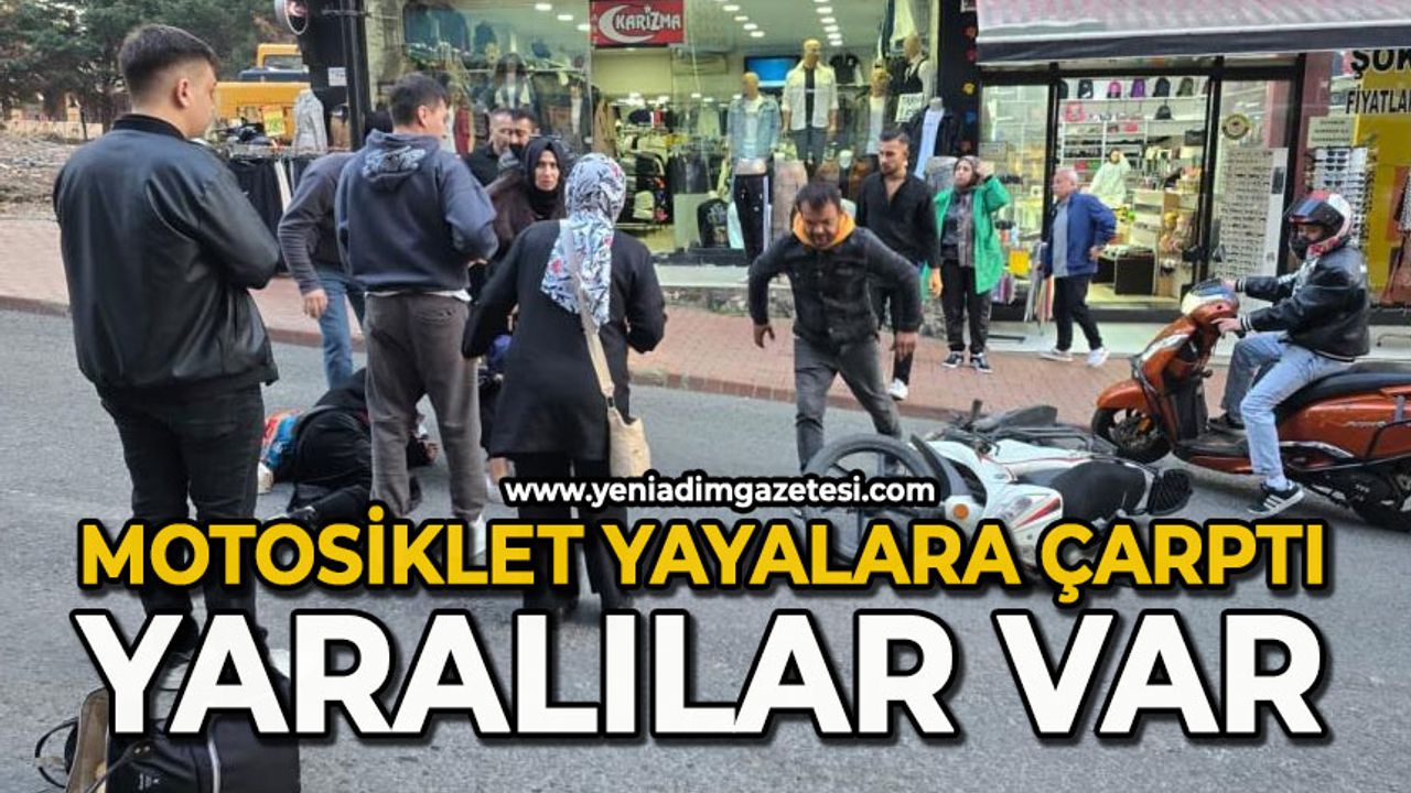 Motosiklet yayaya çarptı; 3 yaralı