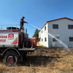 Kereste fabrikasının yanında korkutan yangın