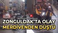 Zonguldak'ta olay: Merdivenlerden düşen adam hastanelik oldu