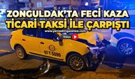 Ticari taksi ile otomobil çarpıştı