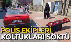 Polis ekipleri koltukları söktü : Yüksek sesli müziğe ceza