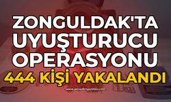 Zonguldak'ta uyuşturucu operasyonu:444 kişi yakalandı