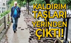 Kaldırım taşları yerinden çıktı!