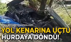 Yol kenarına uçtu: Hurdaya döndü!