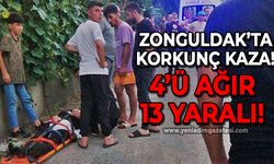 Zonguldak'ta korkunç kaza: 4'ü ağır 13 yaralı