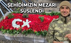 Zonguldaklı Şehit Mustafa Sezer'in mezarı süslendi