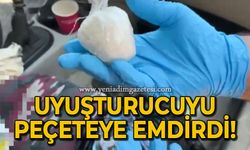 Uyuşturucuyu peçeteye emdirdi