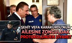 Zonguldak protokolü şehit Emniyet Müdürü Vefa Karakurdu'nun ailesini ziyaret etti