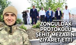 Zonguldak protokolü şehit Mustafa Sezer'in mezarını ziyaret etti: Kuran-ı Kerim okutuldu