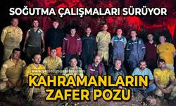 Kahramanların zafer pozu: Soğutma çalışmaları sürüyor