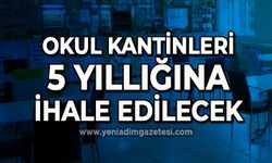 Okul kantinleri 5 yıllığına ihale edilecek