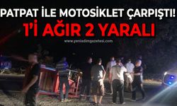 Patpat ile motosiklet çarpıştı: 1'i ağır 2 yaralı!