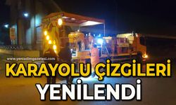 Karayolu çizgileri yenilendi