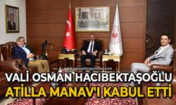 Vali Osman Hacıbektaşoğlu Atilla Manav'ı kabul etti