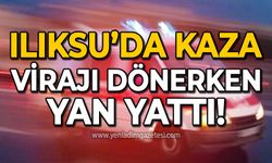 Ilıksu'da kaza: Virajı dönerken kum kamyonu devrildi