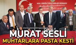 Murat Sesli muhtarlara pasta kesti