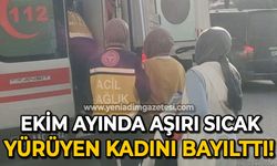 Zonguldak'ta Ekim ayında aşırı sıcak yürüyen kadını bayılttı!