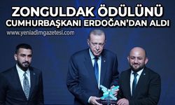 TÜGVA Zonguldak ödülünü Cumhurbaşkanı Recep Tayyip Erdoğan'dan aldı
