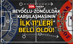 Beyoğlu Yeni Çarşı - Zonguldak Kömürspor maçının ilk 11'leri belli oldu