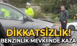 Benzinlik mevkiinde trafik kazası: Dikkatsizlik kazayla sonuçlandı