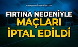 Fırtına nedeniyle  tüm futbol maçları iptal edildi