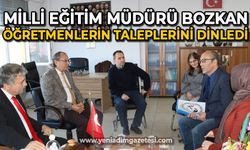 Milli Eğitim Müdürü Osman Bozkan öğretmenlerin taleplerini dinledi