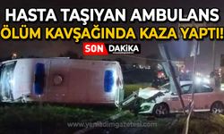 Hasta taşıyan ambulans "Ölüm Kavşağı"nda kaza yaptı!