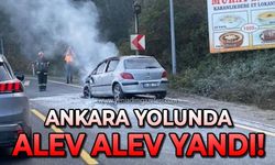 Ankara yolunda alev alev yandı!