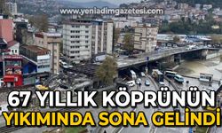Zonguldak'ta 67 yıllık Fevkani Köprü'nün yıkımında sona gelindi
