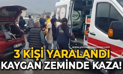 Kaygan zeminde trafik kazası: 3 yaralı