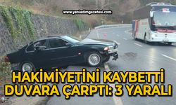 Direksiyon hakimiyetini kaybetti duvara çarptı: 3 Yaralı