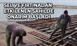 Sel ve fırtınadan etkilenen Zonguldak Sahili'nde onarım başladı